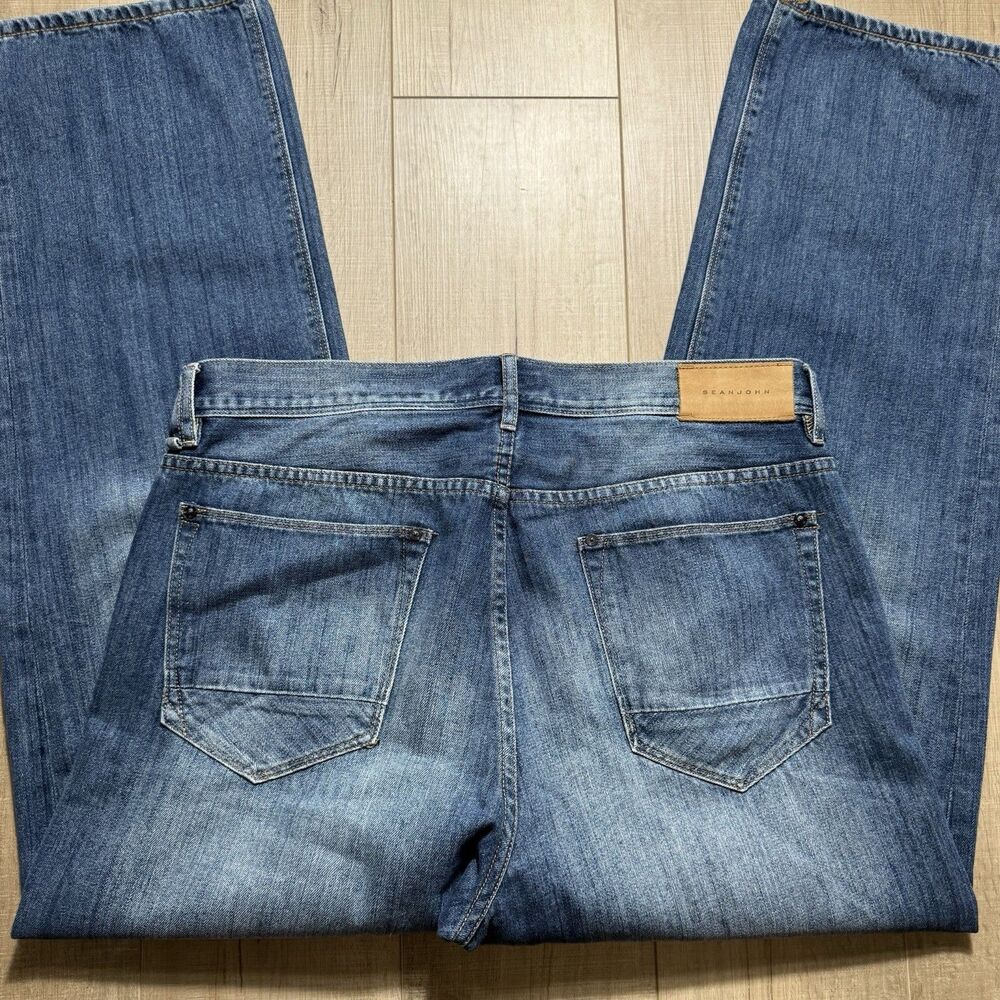 Y2K Sean John Men’s 36x34 Wide Baggy Jeans Southpole JNCO Style Garvey Faded
